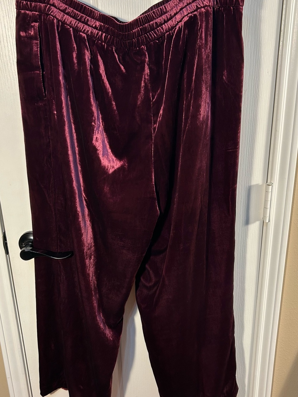 Talbots Burgundy Velvet Wide-Leg Pants